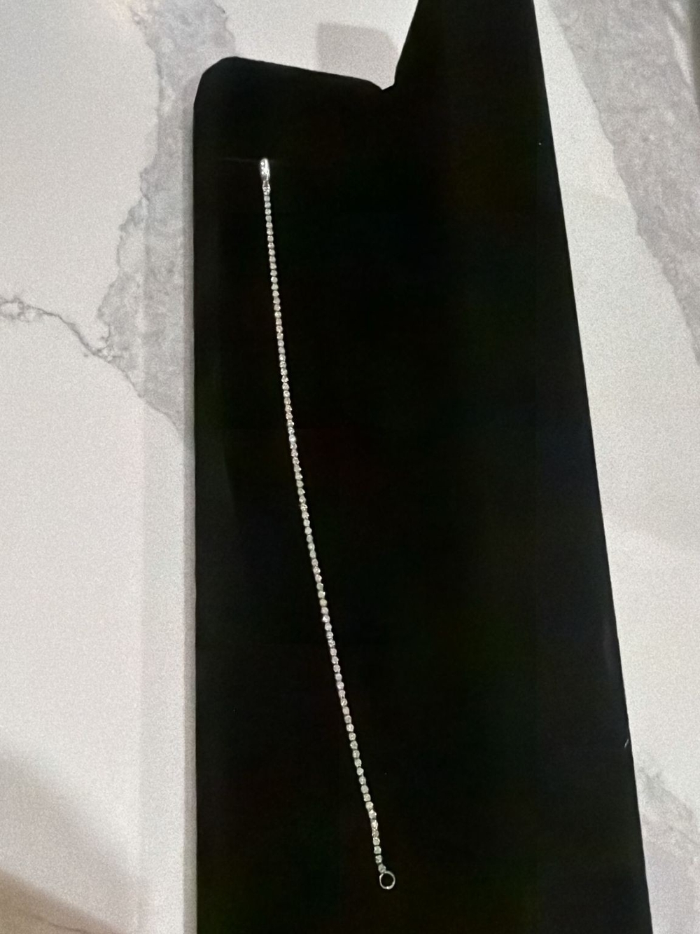Delicate Silver Rhinestone Tennis Bracelet - Sparkling Clear Stones